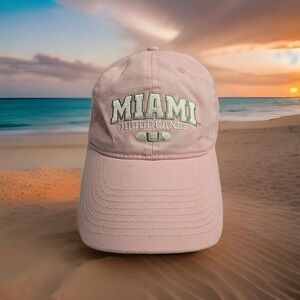 Miami Hurricanes Starter Baseball Cap Pink Women's Adjustable Hat E-008